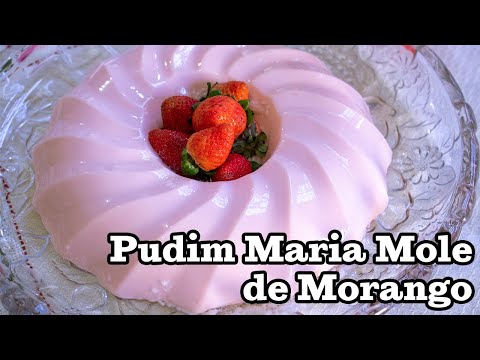 PUDIM DE MORANGO COM GELATINA SIMPLES FÁCIL E ECONOMICO - Culinária em Casa. 