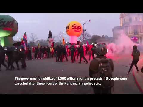 Tensions at end of Paris pension protest