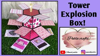 Tower explosion box | how to make explosion box | Surpise box #pablacrafts #explosionbox #tutorial