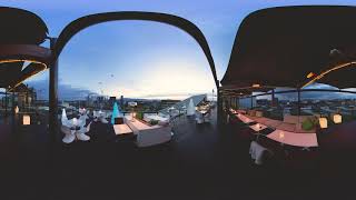 360 ° view of the Rooftop Bar & Brasserie at The Marker Hotel