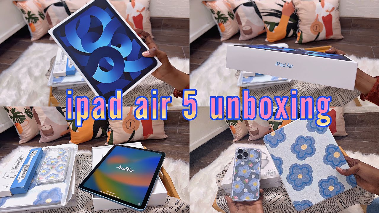 فتح ايباد اير 5 ازرق 2022 + ملحقات الايباد من شي ان 🌿💙 UNBOXING Apple ...