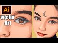how to make vector portrait in illustrator | Vector Art