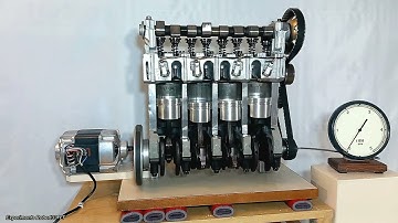 Sectioned 4-cylinder engine - rpm