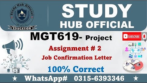 MGT619 Assignment 2 SP2024 #mgt619 Job Confirmation Letter