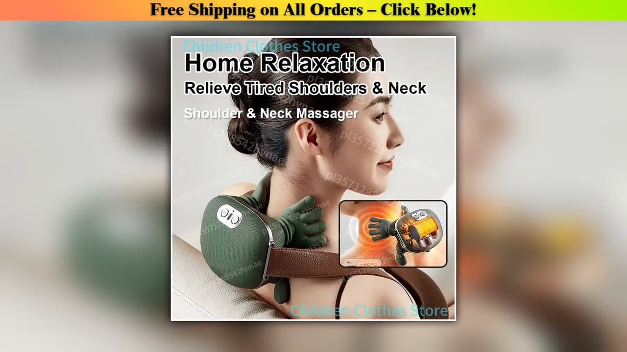 Bionic lmitation Hand Neck Shoulder Massager Heated Electric Shawl 3-Level Kneading Modes Back
