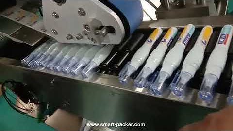 Lipstick fully automatic horizontal type rolling labeling machine testing video