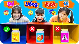 Thử Thách Đừng Chọn Nhầm Đồ Uống Kinh Dị 🥤 Ai May Mắn Ai Xui Xẻo ♥ Min Min TV Minh Khoa