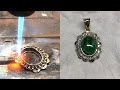 Make handmade pendant. Pendant with marble