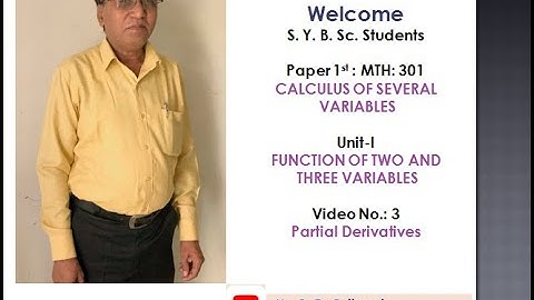 Function of two Variables :lecture contains Partial Derivatives with easy understanding