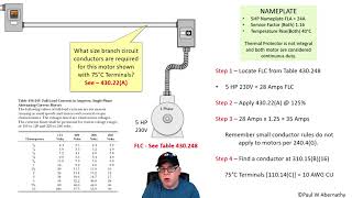 Single Phase Motors Simple Branch Circuit Sizing