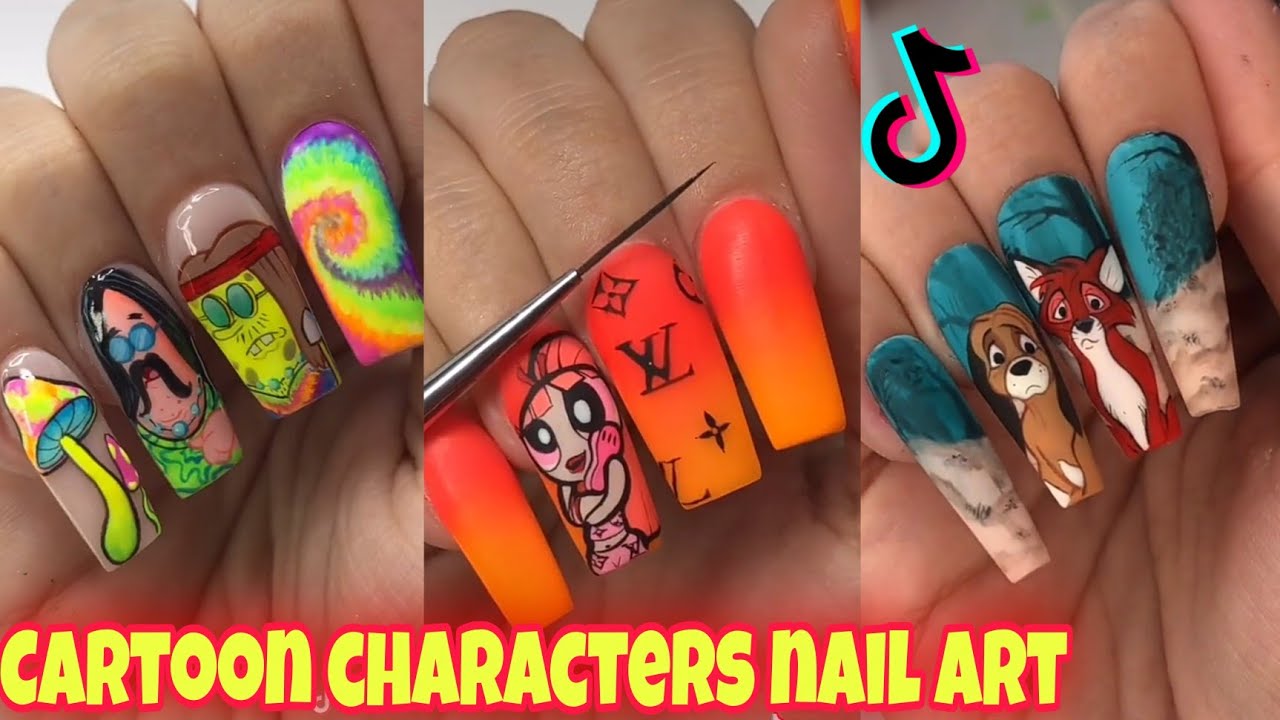 7. Easy DIY Cartoon Nail Art - wide 10