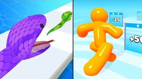 Tall Man Run vs Snake Battle : Worms game - max levels ( NOOB VS PRO VS HACKER VS GOOD )