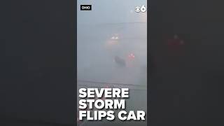 Ohio storms flip car on interstate