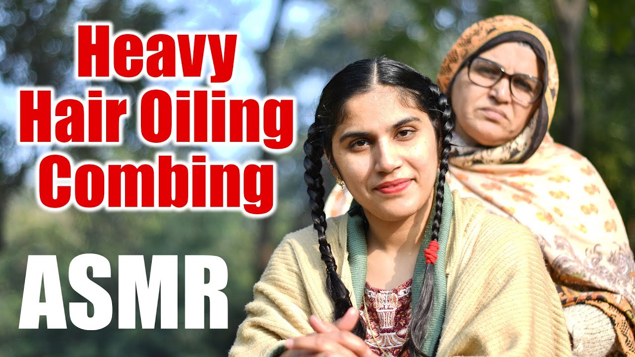 Heavy Hair Oiling Lice Picking-Beautiful-Women-Combing | ASMR Pakistan