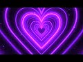 Love's Luminosity Purple Heart Background | Romantic Radiant Pink Heart | Tunnel Background Motion