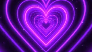 Love's Luminosity Purple Heart Background | Romantic Radiant Pink Heart | Tunnel Background Motion screenshot 5