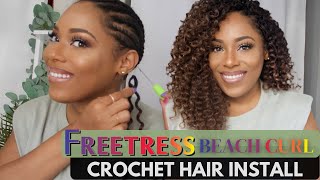 FREETRESS BEACH CURL CROCHET HAIR INSTALL| LIA LAVON