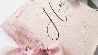 Making wedding vow notebooks with handmade paper cover screenshot 2