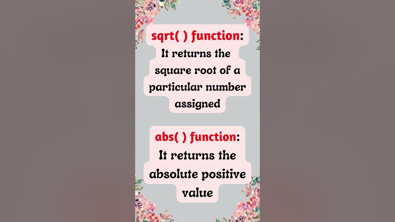 How to use sqrt( ) & abs( ) functions in R programming YouTube