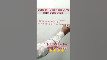 Sum of 10 consecutive numbers trick 😱#shorts