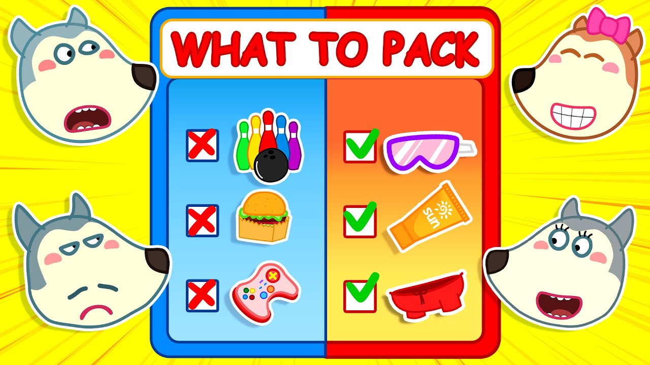 Let's Go on a Trip! | Fun Vacation Preparation With Mommy Wolf | Cartoon for Kids