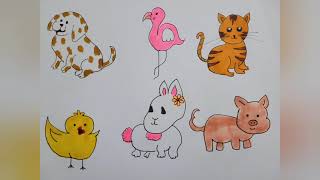 #easy drawing of cute animals.. very #cute pets with colors screenshot 4