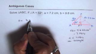 0 Ambiguous Case SSA Acute Angle