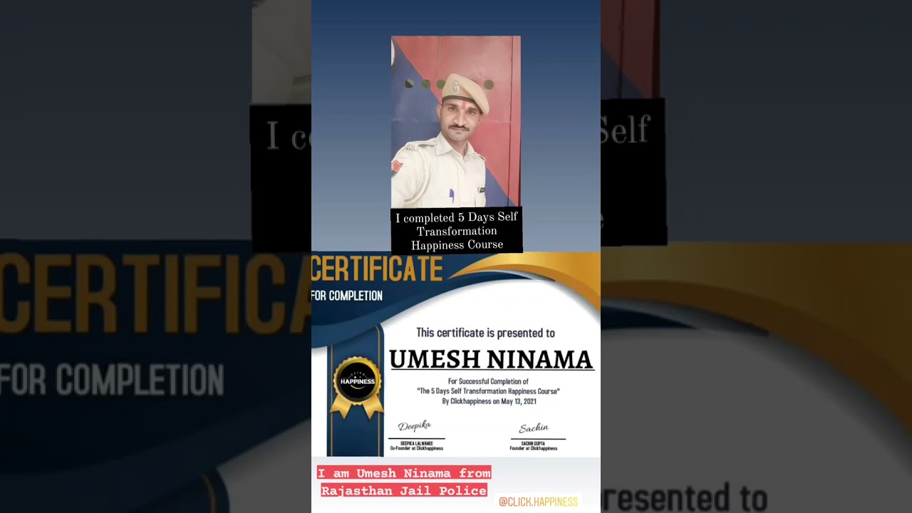 5 Days Happiness Course Certification 