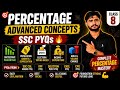 Percentage Class 8 | Advance Concept 🔥 PYQ's CGL CPO CHSL RPF &amp; Practice Questions 💯 Maths #ssc 