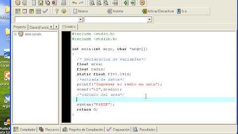 programa area circulo en c