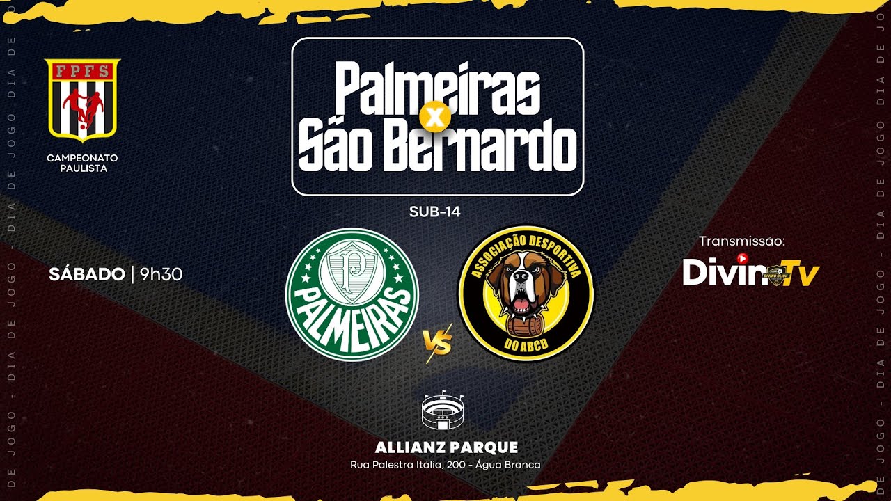 Palmeiras x São Bernardo • Sub-14 | AO VIVO | Campeonato Paulista | 02 ...