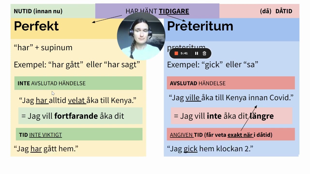 Perfekt eller preteritum?