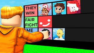 Roblox Youtubers I could Beat Up (Tier List)