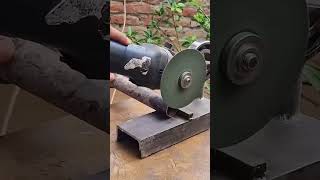 Angle Grinder Table Mount Cuts Metal Pipe Clean With Precision