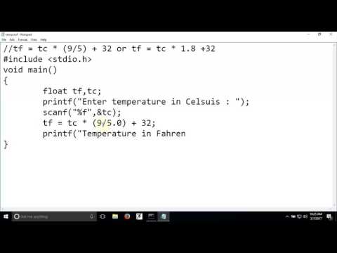 C Program to convert temperature from Celsuis to Fahrenheit