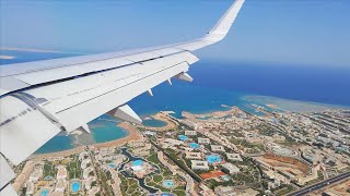 A321neo landing Hurghada Airport (HRG) sea view