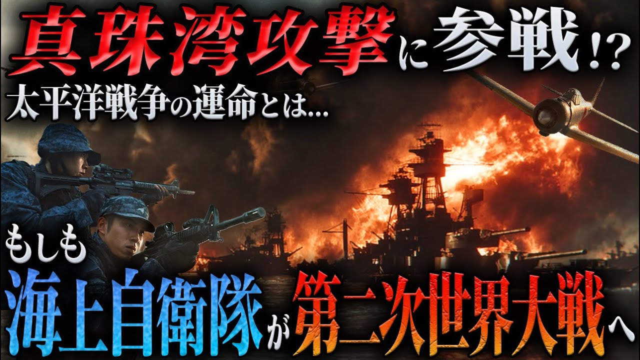 【太平洋戦争の行く末は...】もしも現代の海上自衛隊が第二次世界大戦の真珠湾攻撃へ参戦したら。【AIシミュレーション】