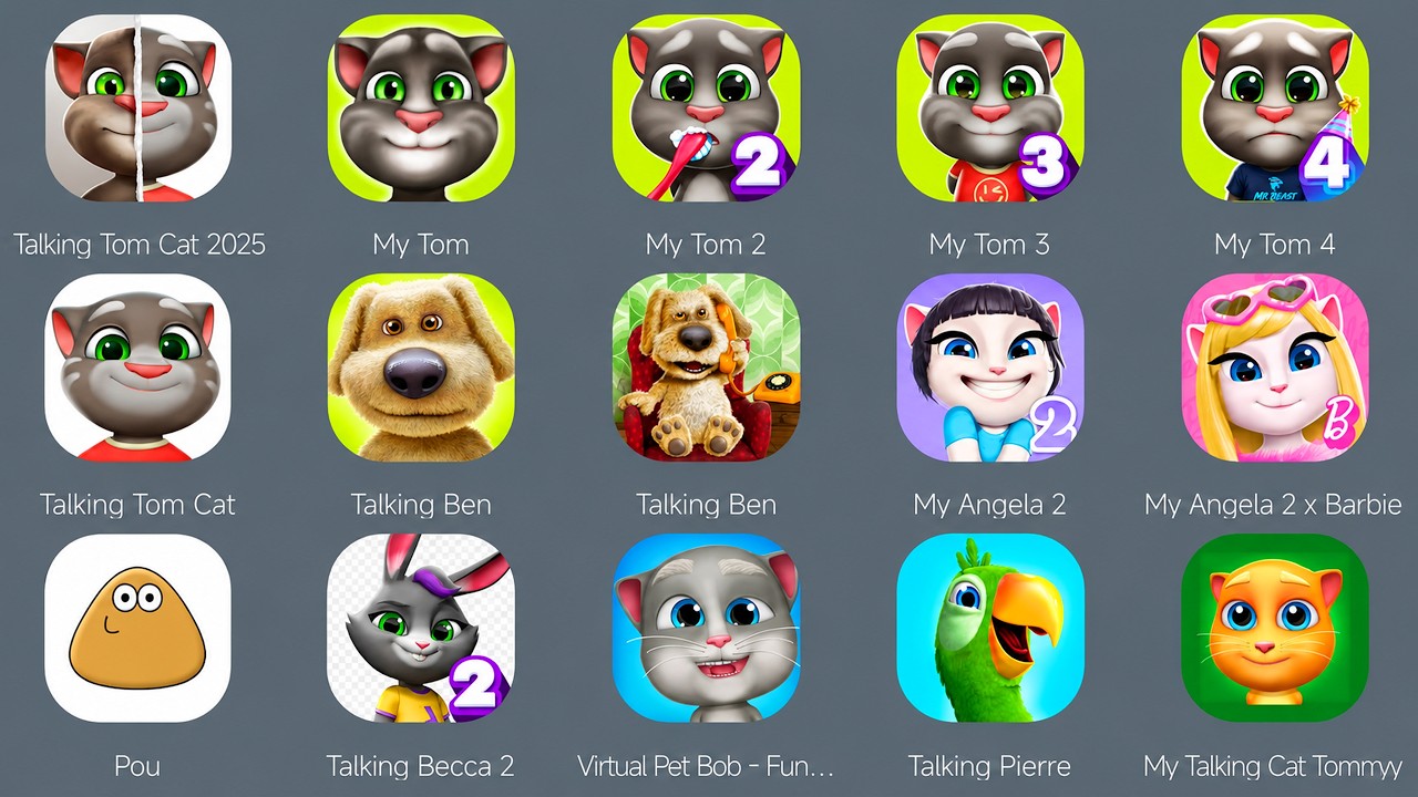 Talking Becca 2,Talking Ben,Talking Tom Cat,My Tom 1,My Tom 2,My Tom 3 ...