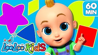 🔵 Shapes Song and More! 1-Hour Educational Music Compilation by LooLoo Kids 🔺