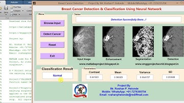 Breast Cancer Detection & Classification using Neural Network Matlab Project with Source Code