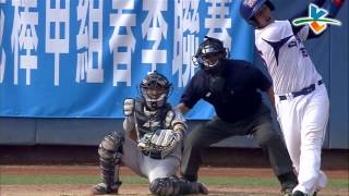 20140425-1 甲組春季聯賽 台灣電力vs國訓藍 6下 台電投手林冠翰在6局下半投出兩次三振封鎖打線