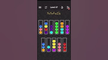 Ball Sort Color Water Puzzle Level 47 Walkthrough 🧪🔵⚪️🟠, #shorts