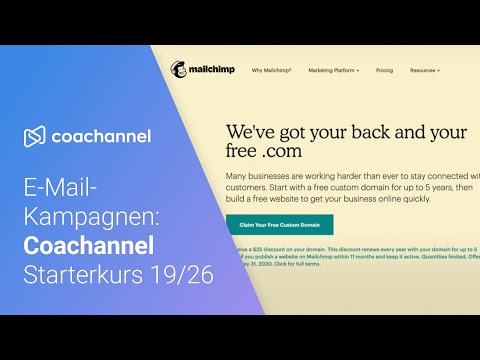 E-Mail Kampagne erstellen: Coachannel Einführungskurs 19/26