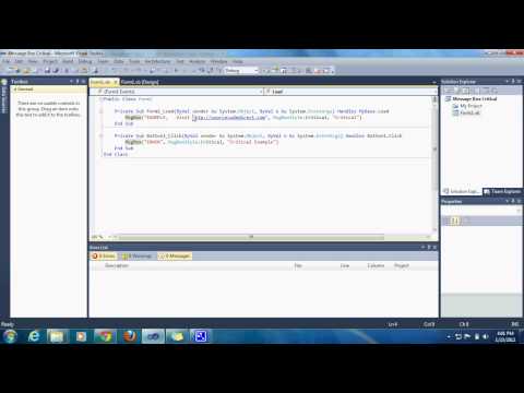 {VB.NET}∞Tutorial 6 - Message Box Critical