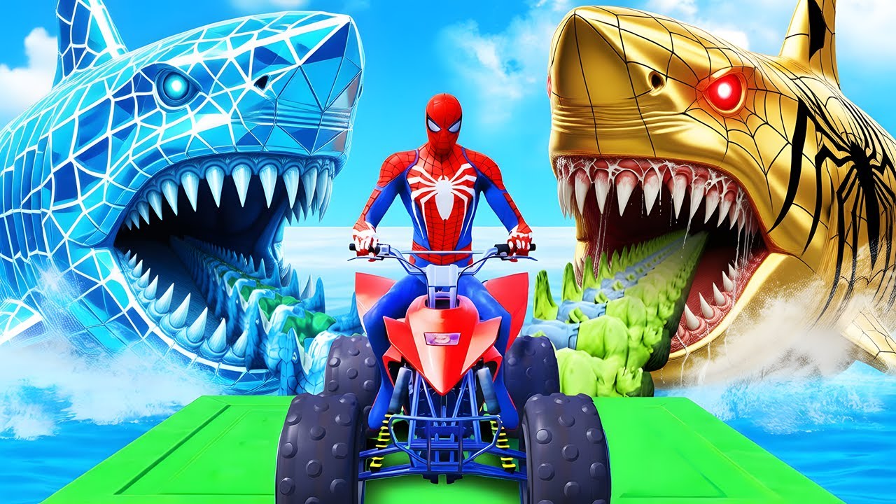 SPIDER-MAN Against The Magic Legendary SHARK Racing Championship | GTA 5 Epic Racing Challenge