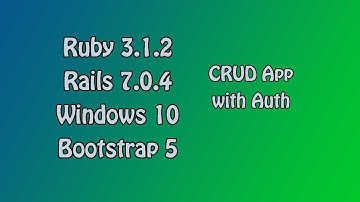 Ruby on Rails, Windows 10, Bootstrap, CRUD App Tutorial Part One
