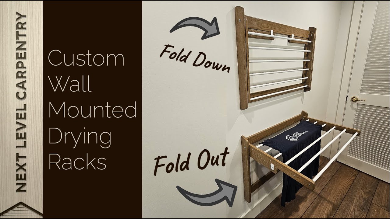 Collapsible Wall Mounted Clothes Drying Rack With 7 Drying Rails