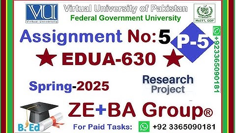 Part5 || EDUA630 Assignment 5 Solution Spring 2025 By ZE+BA Group ||How Find Mean (S.D) By SPSS