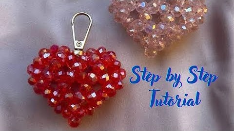 Easy Beaded 3D Heart Keychain Tutorial DIY #myworldeasycraft #diy #craft #beadsjewellery #keychain