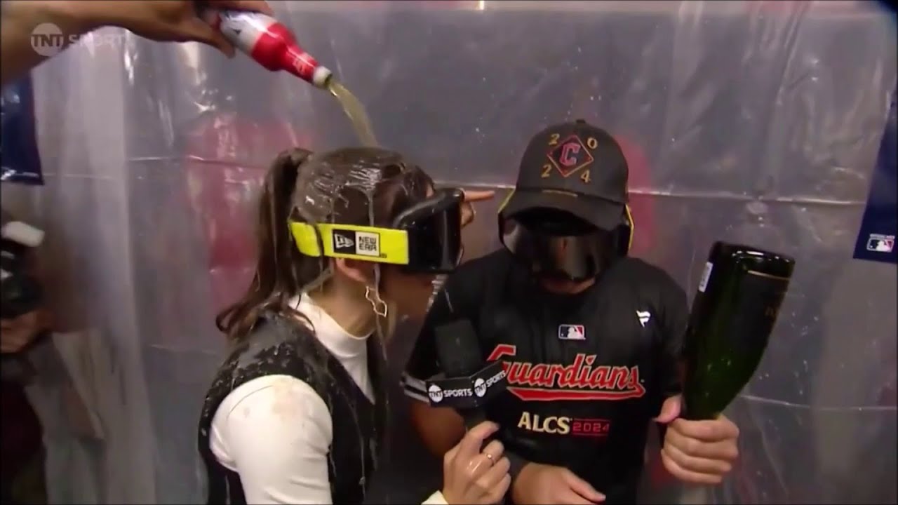 Lauren Jbara drenched in champagne (10-12-2024)